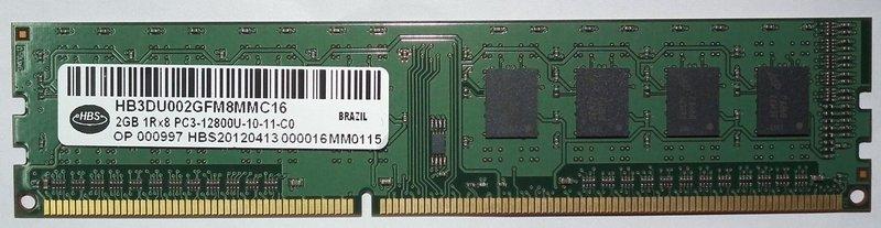 ddr3-1600 2gb桌上型記憶體2g pc3-12800u hb3du002gfm8mmc16