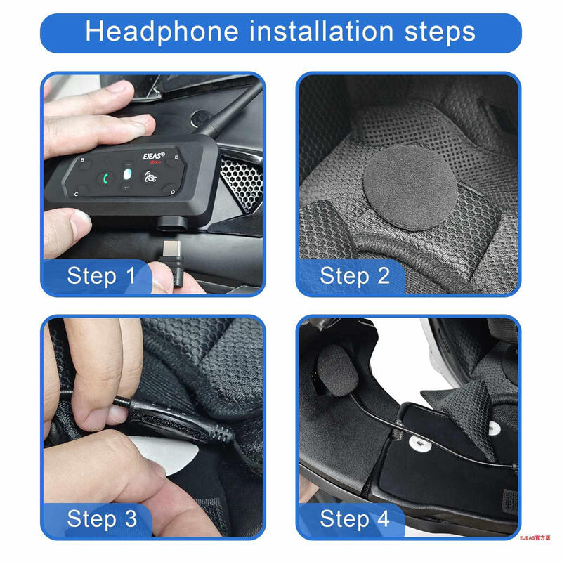 5Cgo【智能】EJEAS愛騎仕V6Pro+ 摩托車頭盔騎行機車騎士全盔內置對講機自動接聽來電防水等級IP67含稅