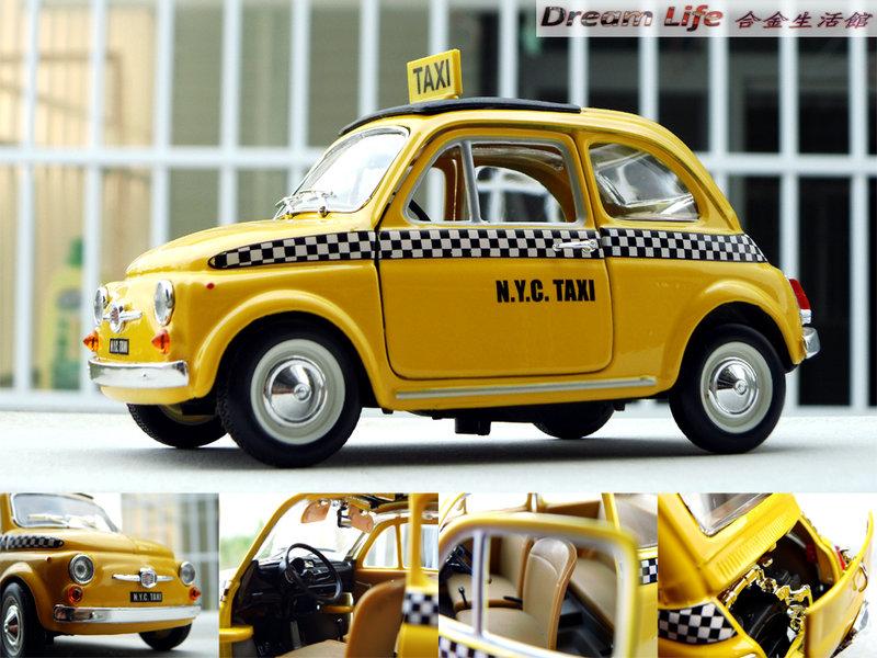 【Bburago 】1/24 Fiat 500 taxi 飛雅特 時0尚 紐約計程車~全新上市,特惠價!!~
