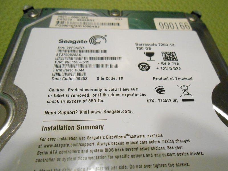 Seagate 750G SATAII ST3750528AS 3.5吋硬碟（壞軌且自動斷訊）【故障品】 | 露天市集 | 全台最大的網路購物市集