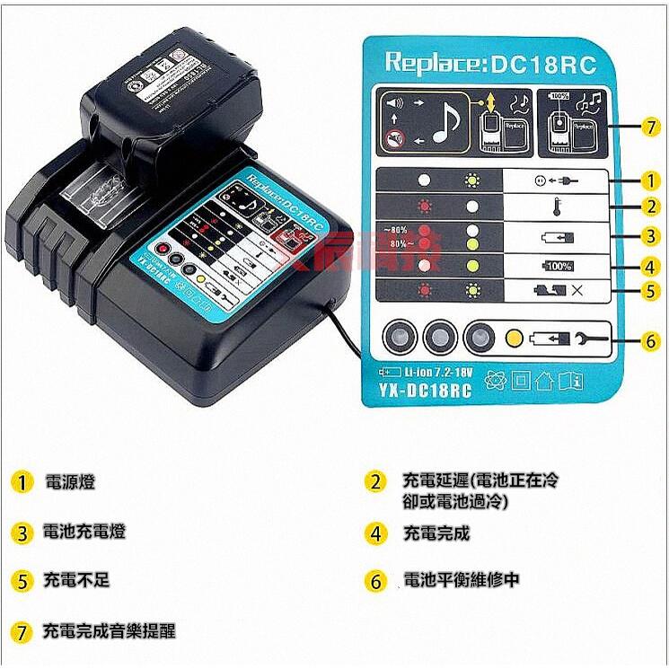 DC18RC 座充充電器適用牧田Makita 7.2V ~ 18V 鋰電池電動工具牧田電池