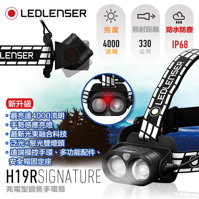 【LED Lifeway】德國 LedLenser H19R Signature (公司貨) 4000流明專業充電式頭燈