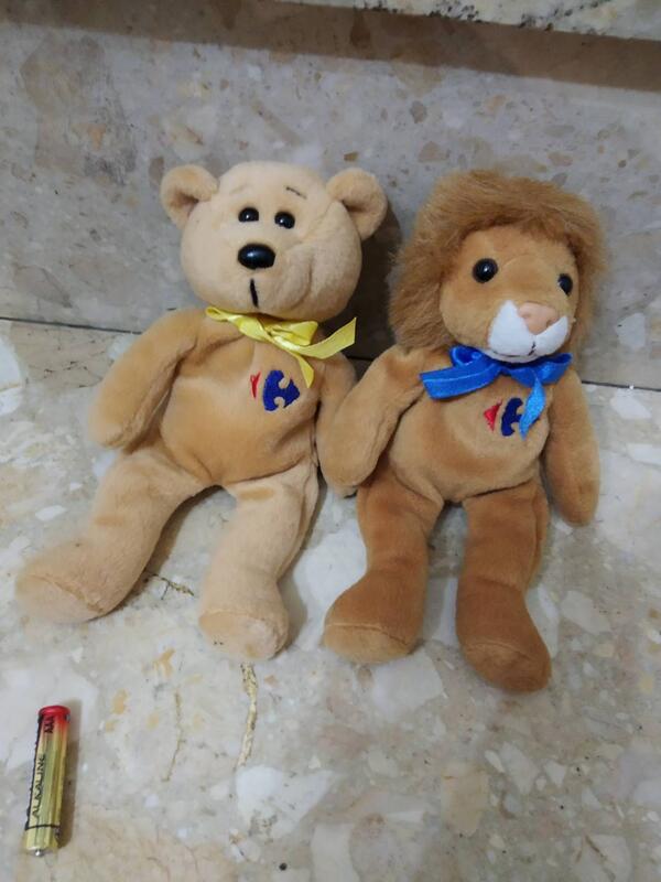 家樂福 獅子+熊 玩偶     企業娃3 單售獅子