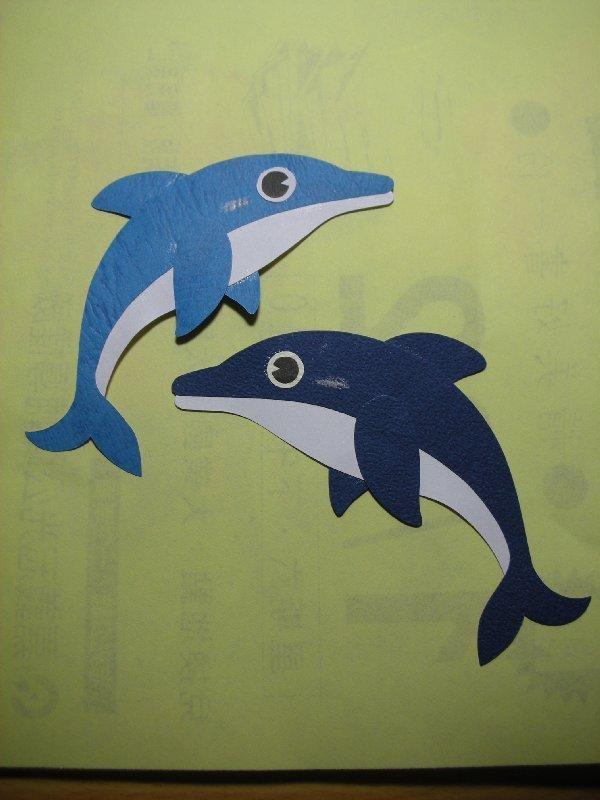手工紙雕.海洋系列-海豚、小魚〈教室佈置〉