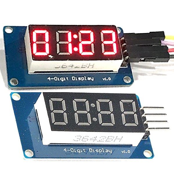 4個字LED顯示模組 TM1637晶片七段顯示器 亮度可調 時分隔點 適Arduino樹莓派各種MCU開發板 
