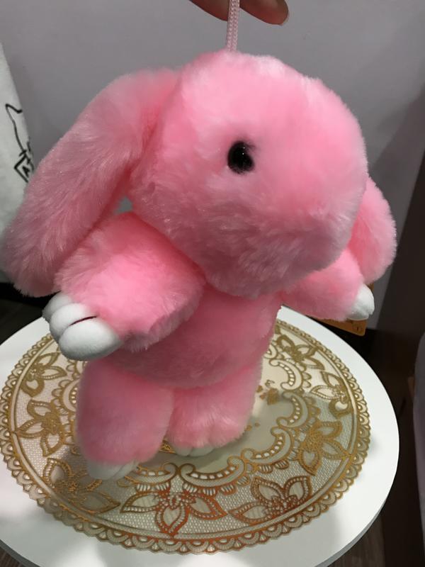 粉紅長耳兔 垂耳兔 背包兔兔 吊飾 娃娃 玩偶 交換禮物 可愛兔子