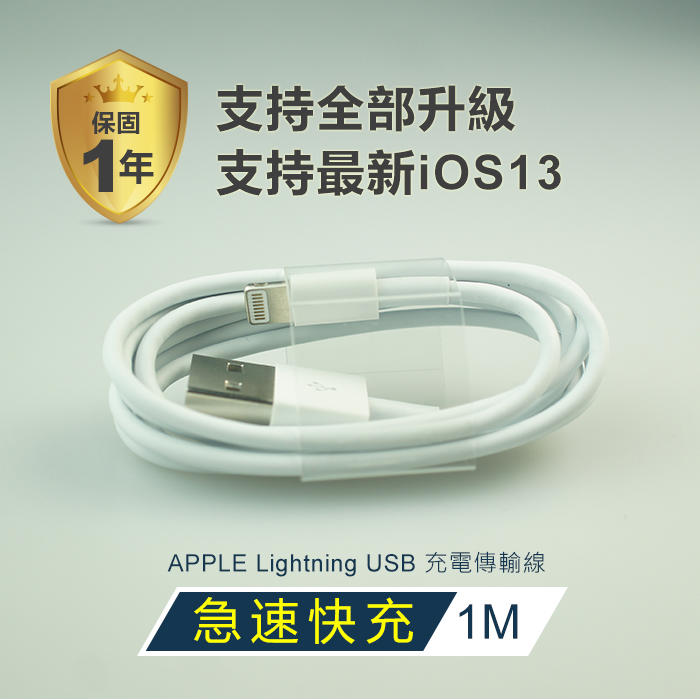iOS13 原廠品質 100cm Lightning 充電線/傳輸線 iPhone 8/XS MAX/XR/IPAD
