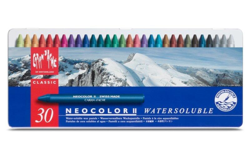 【品 · 創藝】精品美術-瑞士CARAN D'ACHE卡達 NEOCOLOR II 專家級水性蠟筆套組-30色