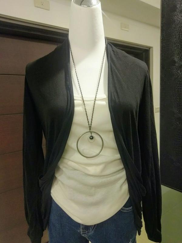 琳達購物中心-實品拍攝-秋裝棉質百搭開衫薄外套-黑色灰色2件320元