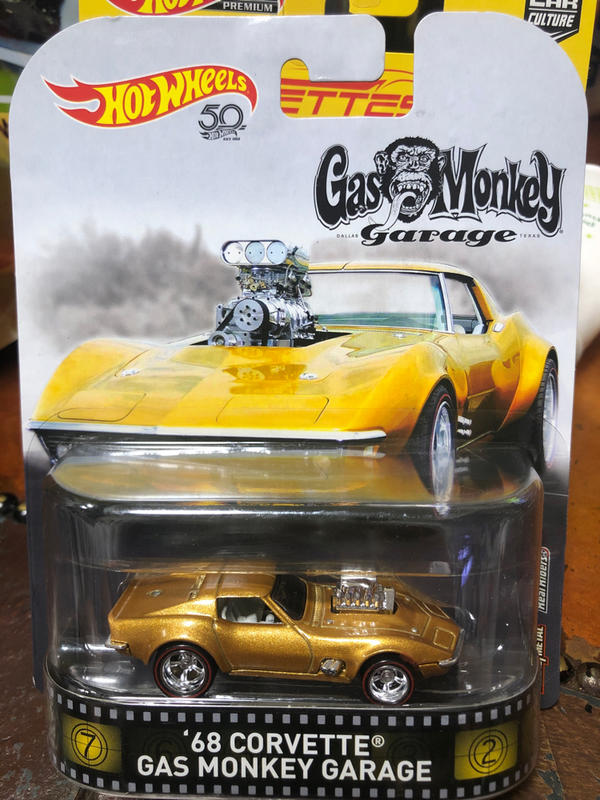 Hot wheels hotwheels 橡膠胎 ‘68 Corvette Gas Monkey garage 油猴