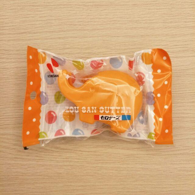 [3F-2雜貨舖] NICHIBAN 日本製橘色大象造型膠帶台 / 內附透明膠帶 安全設計 可當擺飾