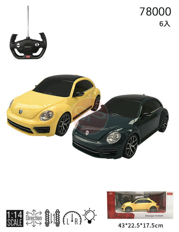 【KENTIM 玩具城】1:14(1/14)全新福斯Volkswagen The Beetle 新金龜車RASTA遙控車