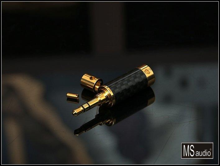 MS audio多層次鍍金 3.5立體聲碳纖端子~耳機專用款~