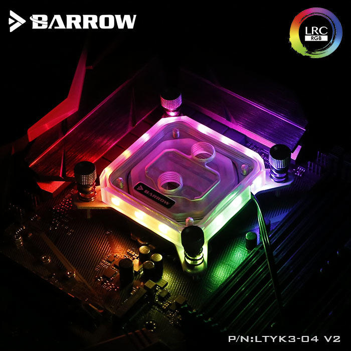Barrow INTEL AMD X99 X299 平台噴射型微水道CPU水冷頭壓克力版 極光 LTYK3-04 V2