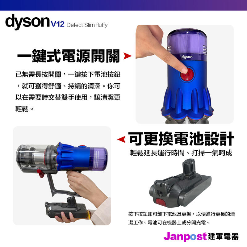 附發票Dyson V12 SV20 Detect Slim Fluffy 智能輕量無線吸塵器| 露天市