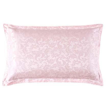 100% 重磅蠶絲枕頭套 真絲枕套 杭州絲綢(粉紅色提花)