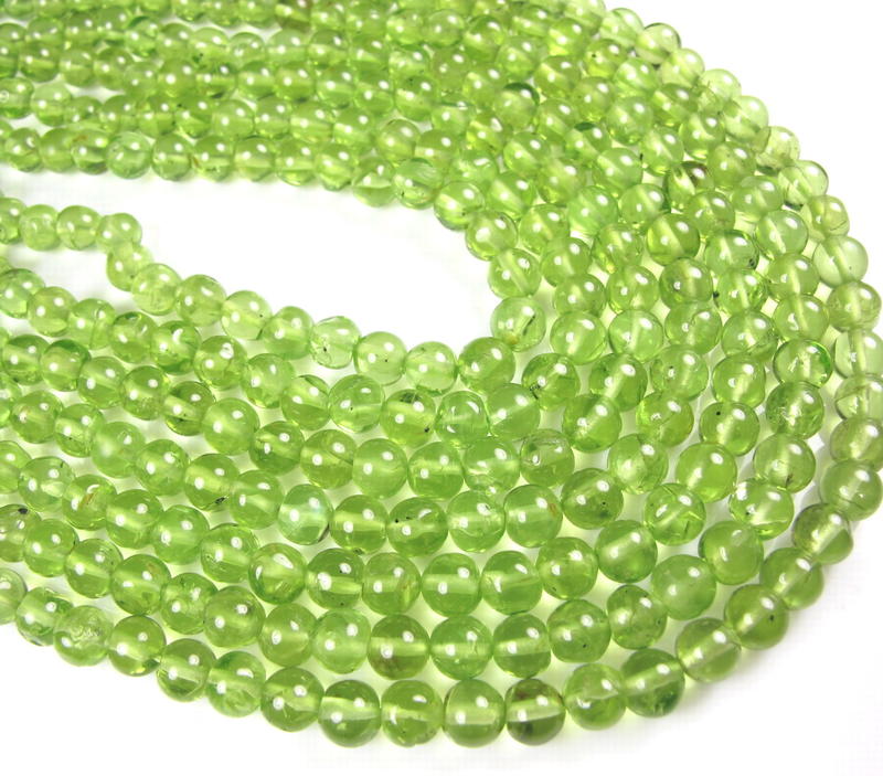 【天然寶石DIY串珠材料】超美橄欖石圓珠造型珠4.5~4.8mm串珠材料
