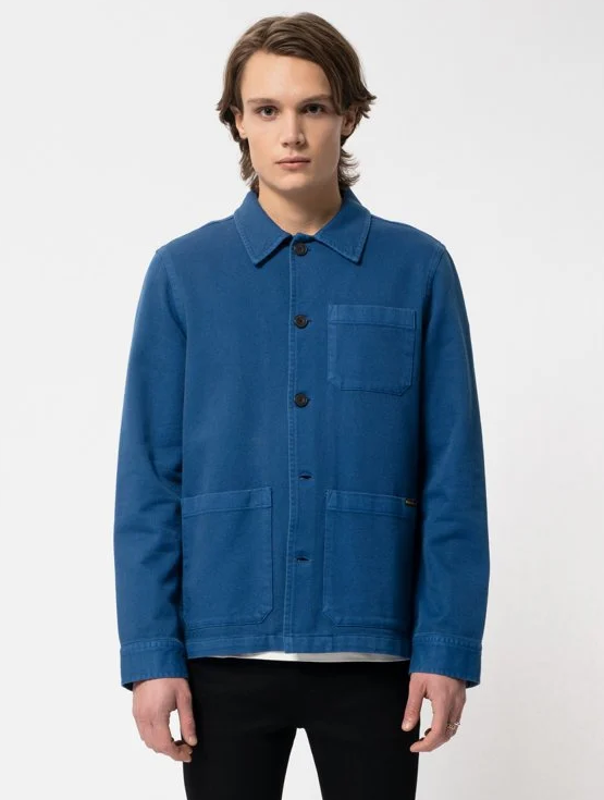 【Nudie 新版工裝外套】Worker Jacket 慵懶斜紋 法式工作夾克 / 經典寶藍色 XS-XL