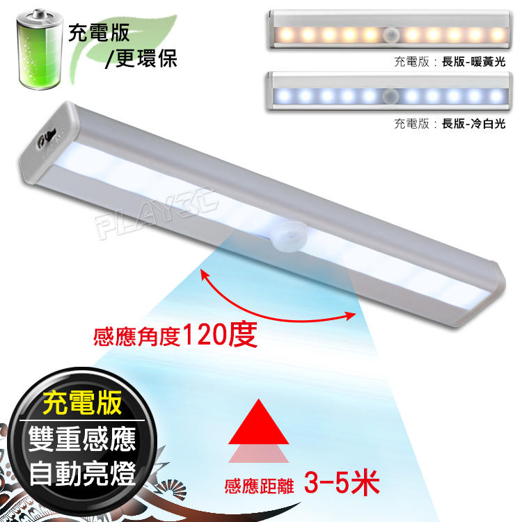 LED 感應燈 高亮度 USB充電版 人體感應燈 雙重感應照明燈 手套箱 衣櫥燈 緊急照明燈