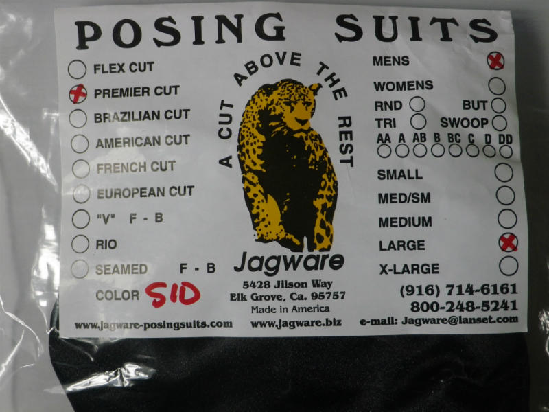 Jagware健美比賽褲 (S10 Black Satin，尺寸：L)