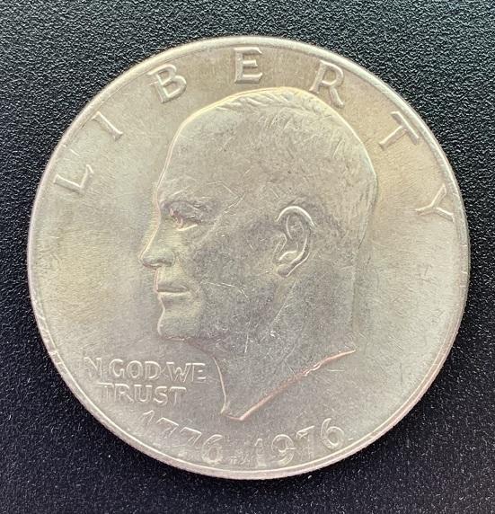 (美國錢幣) 絶版1776-1976美國建國二百年紀念幣 無鑄記 美金1元 Coin直徑3.7公分