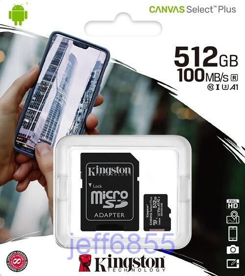 全新品_金士頓 KINGSTON U3 A1 microSDXC 512G / 512GB 記憶卡(附轉卡,有需要可代購