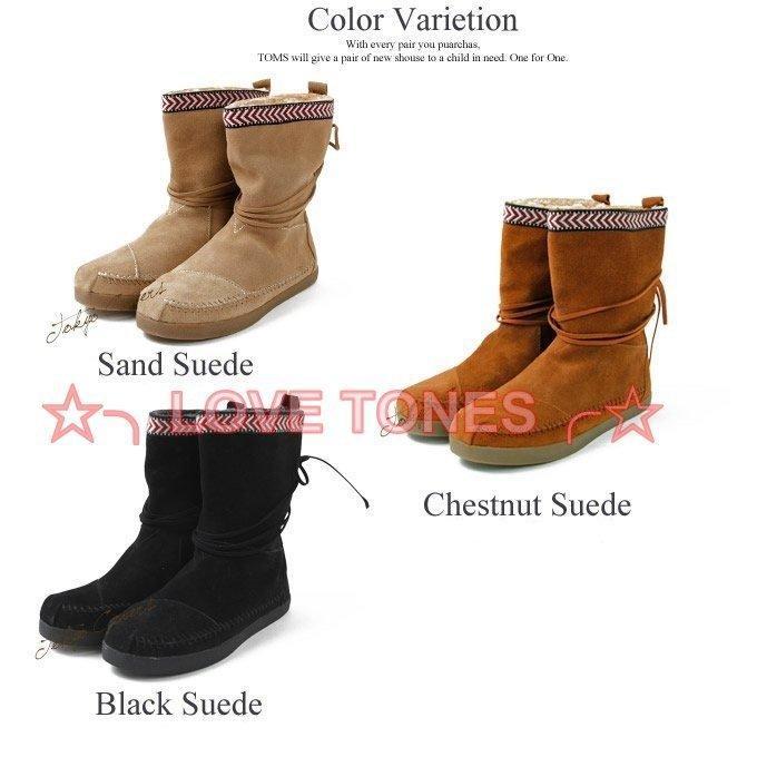 ☆╮LOVE TONES╭☆美國正品TOMS鞋『免運』Suede Trim Boots【刺繡民族風系列 雪靴