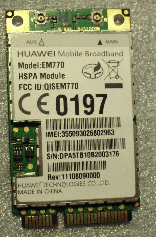3G模組 HUAWEI EM730W/ EM770 Mini PCI 3G/3.5G筆電行動網卡