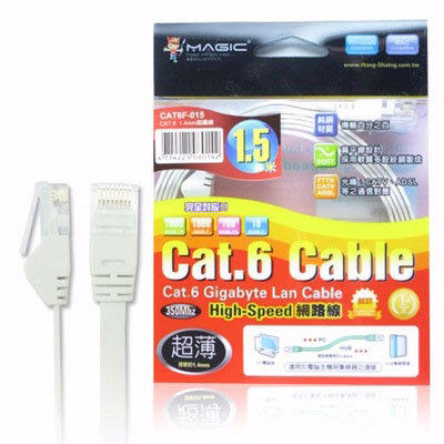 【光華喬格】MAGIC 鴻象CAT6F-015 CAT.6 超扁Cable網路線1.5M