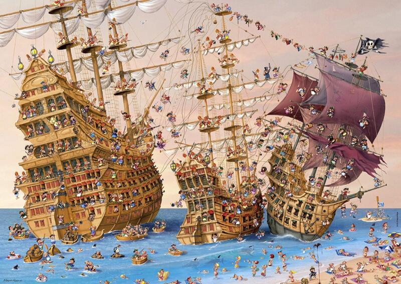 缺 歐洲進口拼圖 HEYE 海盜船 開戰 Ruyer: Corsairs 1000片拼圖 29570