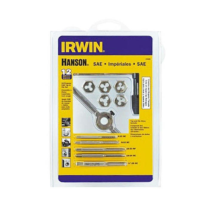 [士東工具]IRWIN 英制 絲攻/丸駒板手套裝12件組 24605