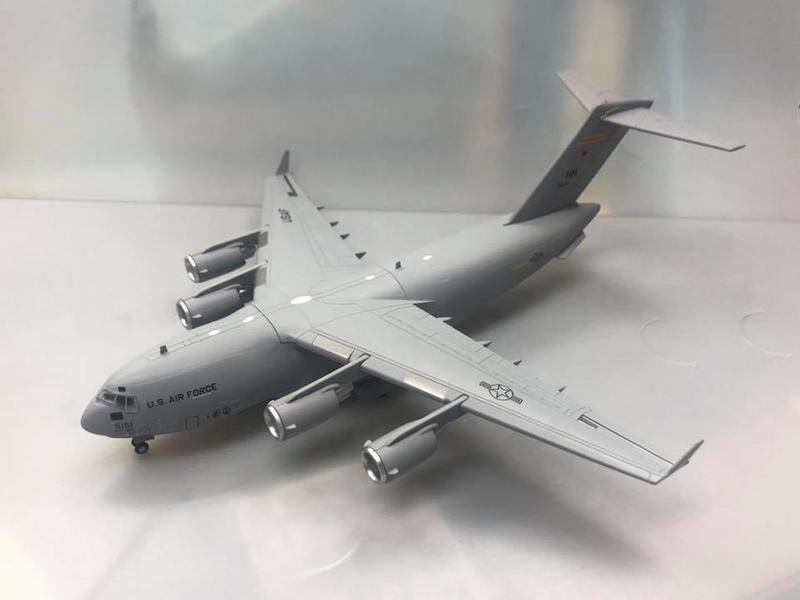 【模王】C-17 全球霸王 美國 運輸機 比例1/200 部分合金飛機 完成品
