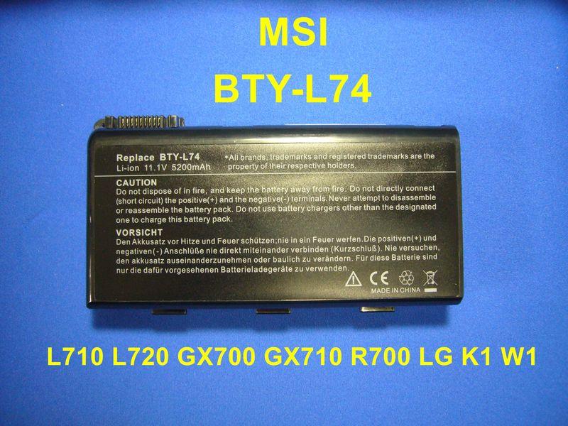 MSI BTY-L74 BTY-L75 MS-1682 CX600 CX620 CX500 CX623 CX700 電池
