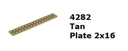 【磚樂】LEGO 樂高 4282 6030980 Tan Plate 2x16 米色 沙色 薄板