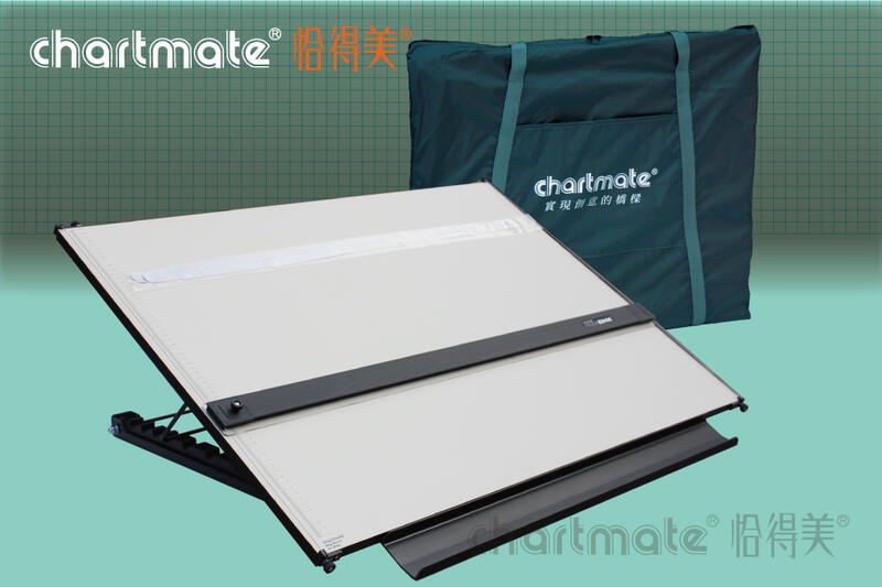 chartmate 恰得美： 173PR-90WP+450TS 桌上型製圖板/柔性平行尺 A1加大65*90cm
