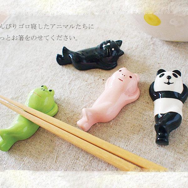 【法法雜貨】日本療癒zakka風！可愛動物仰天翹腳陶瓷筷子架 筷架