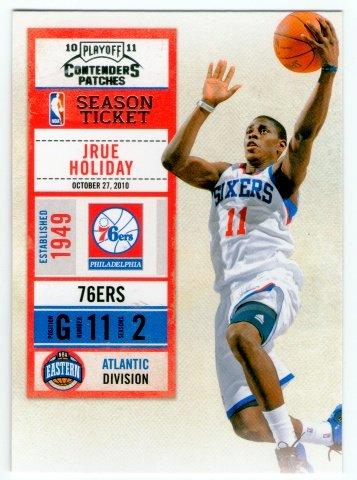 (L) NBA-10-11-Contenders Patches #62 費城76人隊明星控衛 Jrue Holiday 最新精美球票設計球員卡一張-夯