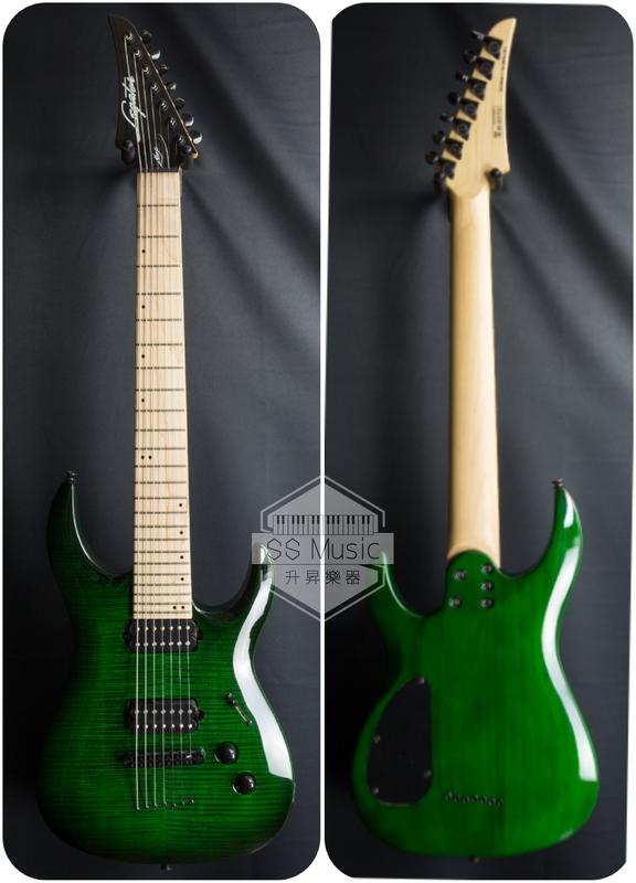 【升昇樂器】全新公司貨 Legator Ninja NR7-100 電吉他 7弦 亮光綠色虎紋 附原廠琴袋