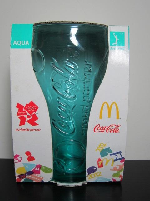 全新の 💕~麥當勞  2012『可口可樂』玻璃杯 (寶石藍)~