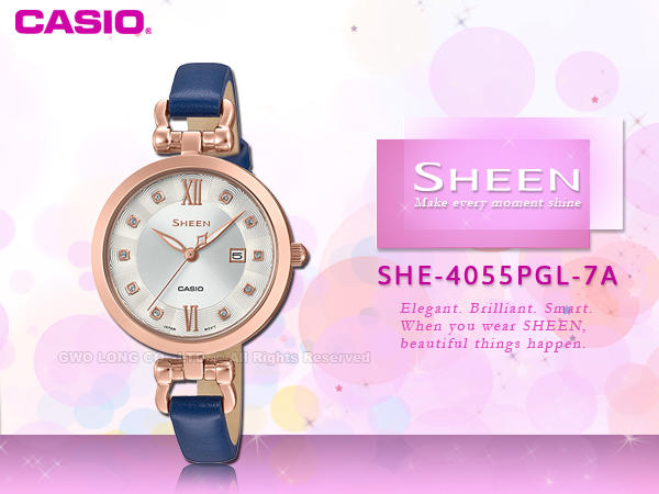 國隆 卡西歐手錶專賣店  SHEEN SHE-4055PGL-7A 氣質優雅指針女錶 防水50米 SHE-4055PG
