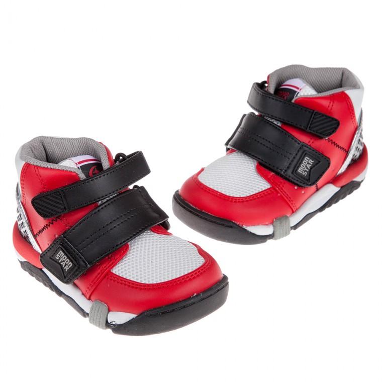 童鞋(15~21公分)Moonstar日本Carrot紅黑色兒童機能矯健鞋(醫師推薦矯正鞋)I9F402A