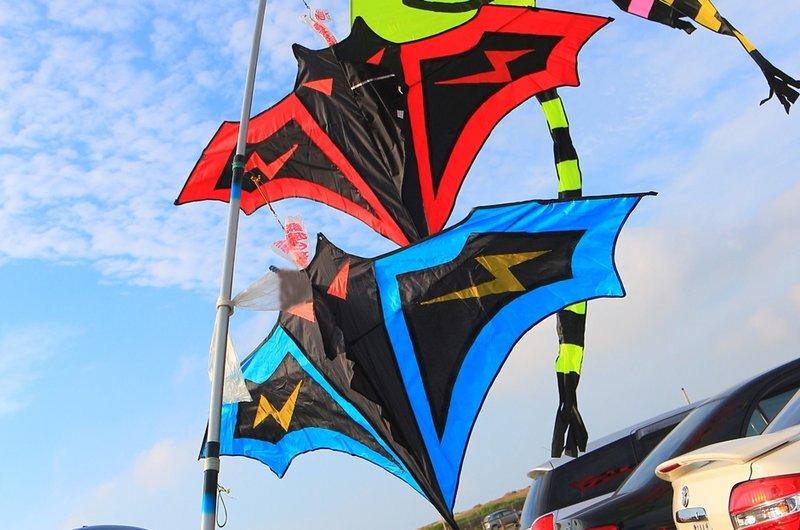 【風箏小舖】 1.8米 閃電蝙蝠 後桿款 造型風箏-玻璃纖維骨架 格子布 2~5級風力 中小型 風箏