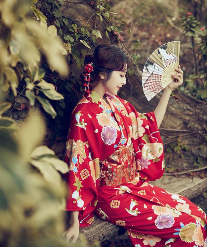 03日本和服女日式和風改良和服日本正裝旅遊和服浴衣煙火大會