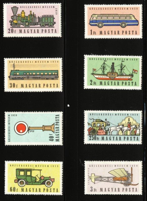 ★-匈牙利郵票---1959年---布達佩斯交通博物館重新開放--- 8 全---外拍---★◆