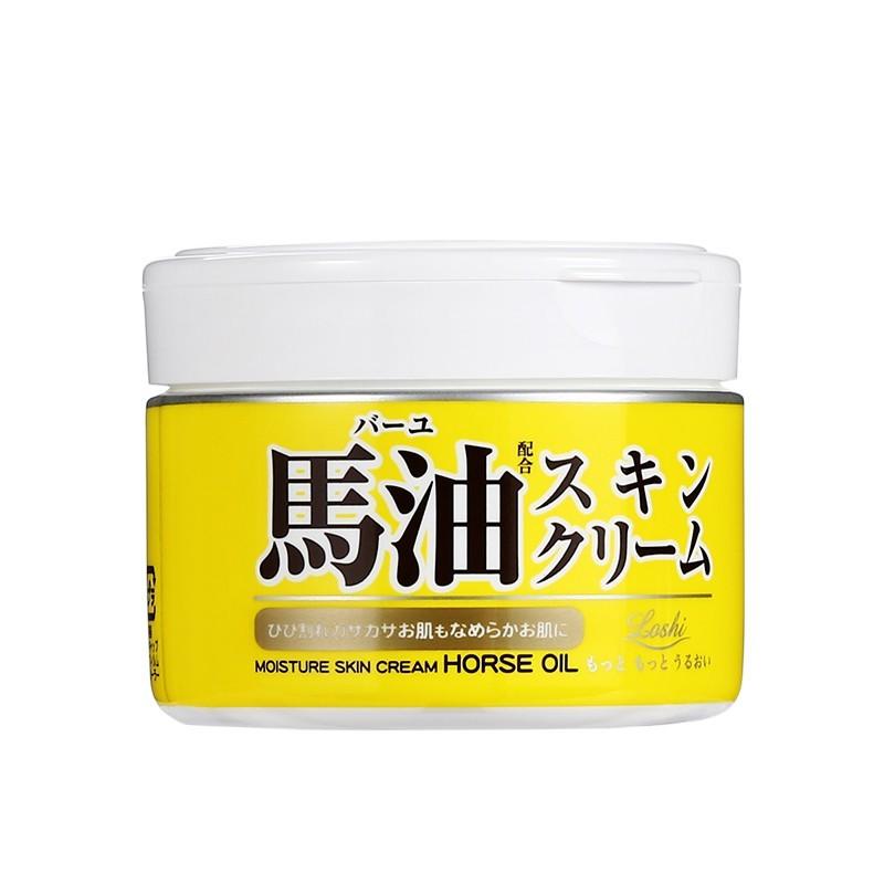 日本 Loshi  馬油 保水潤澤馬油護膚霜 220G 給乾燥肌膚持續性保水保濕 護膚霜 身體護膚 日本北海道馬油護膚霜