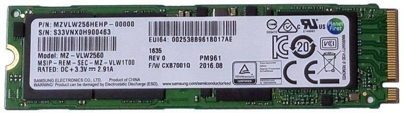 Samsung PM961 256G m.2 SSD NVMe PCIe Plextor SANDISK 可參考