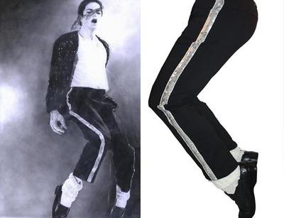 麥可傑克森 Michael Jackson~Billie Jean金.銀邊亮片褲
