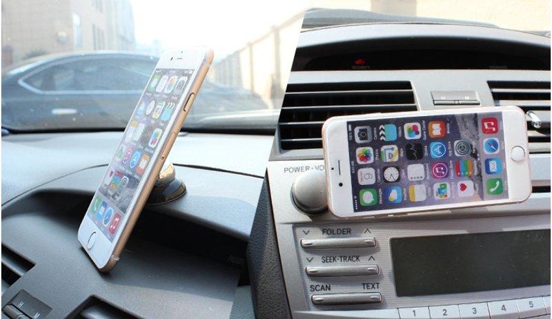 福利品_磁性吸附粘貼多功能車載手機架 車用蘋果三星手機萬能磁鐵支架