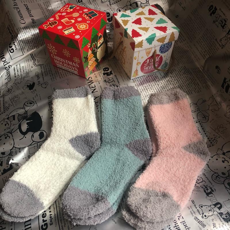 [Give Me Five]珊瑚絨中筒暖腳襪 加厚保暖 冬季 居家保暖睡眠襪 聖誕 交換禮物