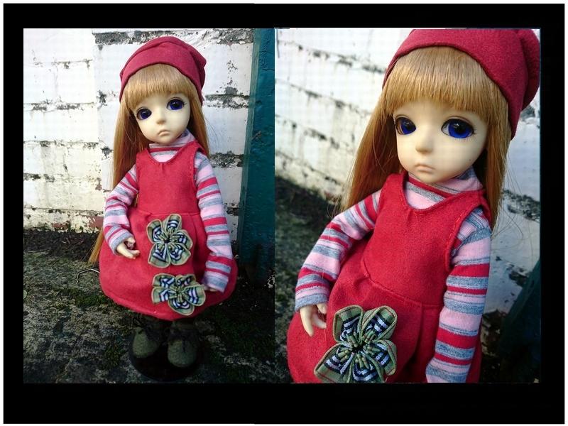 台北里昂玩具設計工作室~AF DZ BB LATI 幼SD 25-30公分娃衣製作~甜甜小紅*套裝